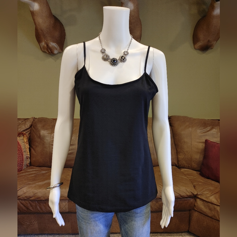 14th & Union Black Spaghetti Strap Tank Top, Black L
